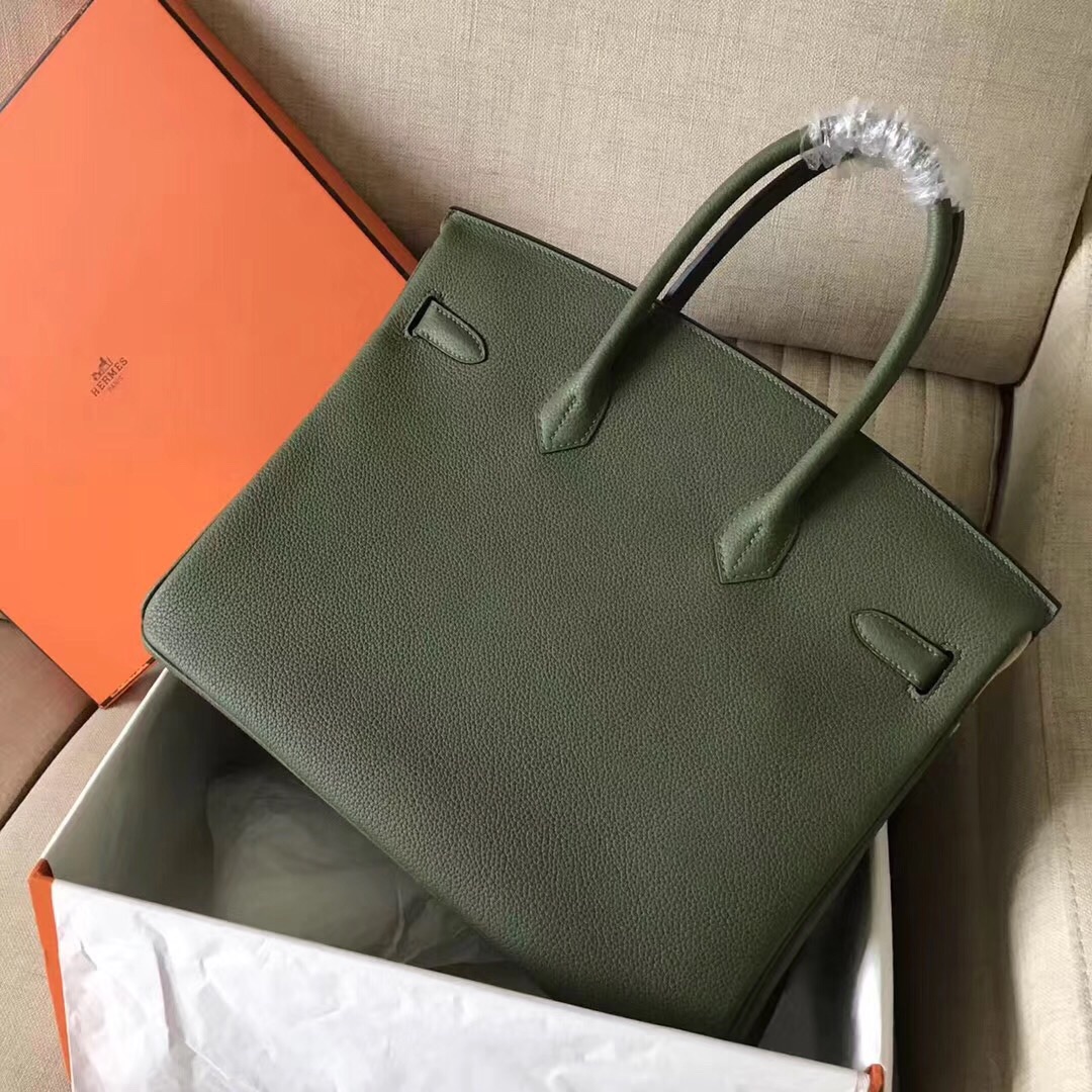 Hermes Birkin 35CM Togo Leather Handbag Forest Green